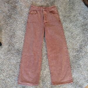 Free People Pink Straight Leg Jeans